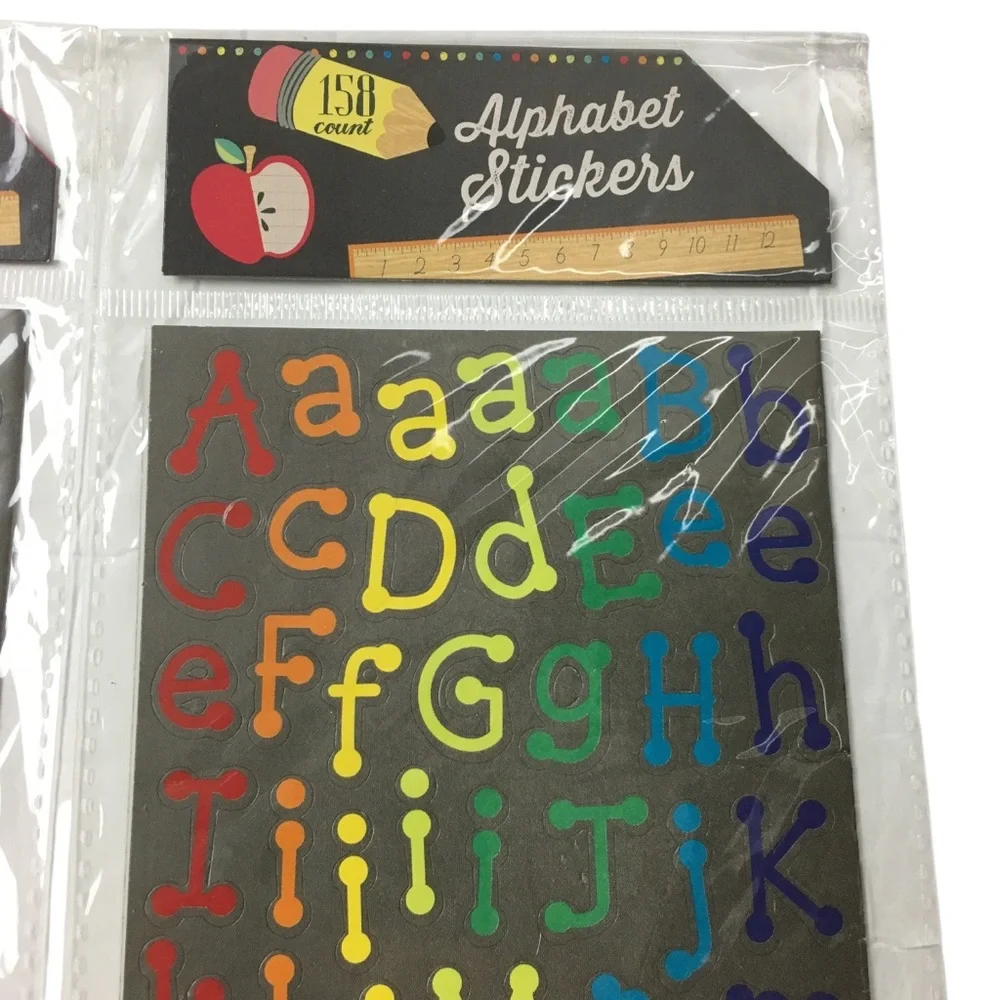 Alphabet Rainbow Stickers 4 Sheets 316 Total Homeschool Uppercase Lowercase NEW